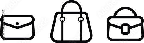 Different types of handbag icons