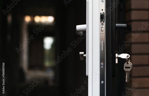 New plastic door in a private house