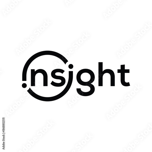 typography text insight logo design graphic vector	 icon template