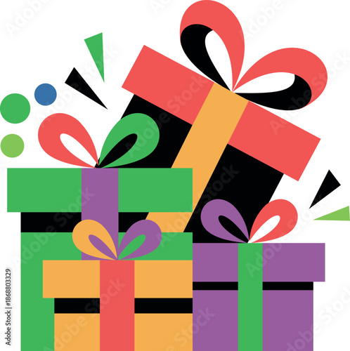 Gift box colourful Vector Art, Icons, and Graphics for designers