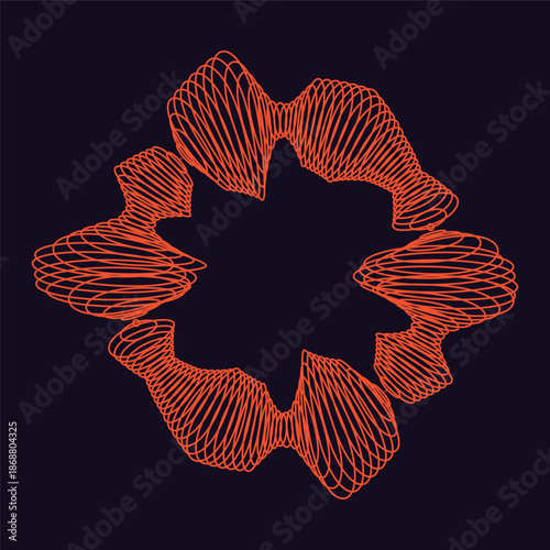 Vector music sound waves. Audio digital equalizer technology, console panel, musical pulse. Dark background