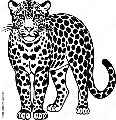 leopard print height design icon Black silhouette vector illustration on transparent background