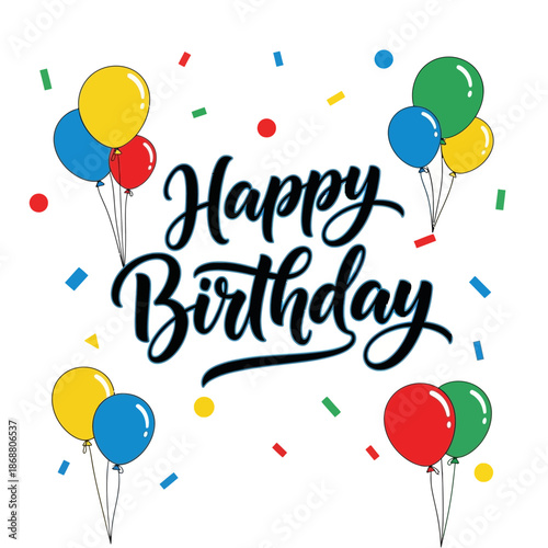 Colorful balloons for birthday celebration.