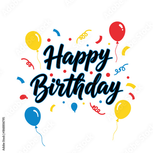 Colorful Happy Birthday Greeting Message.