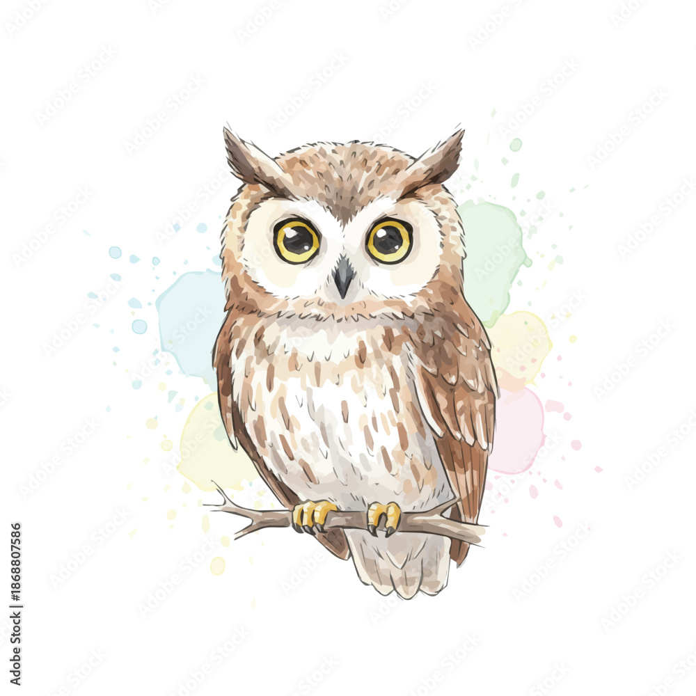 Obraz premium Watercolor owl design