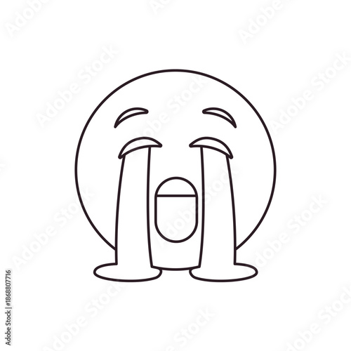 crying face sad mouth open desperate cry pool of tears emoji symbol sign icon vector illustration isolated flat