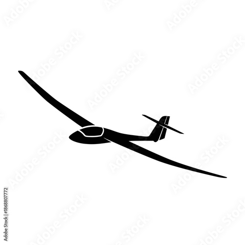 Glider Aircraft Soaring Through Airspace.