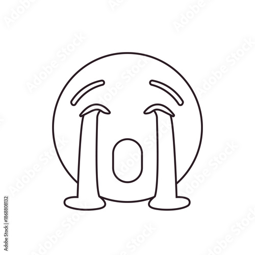 crying face sad mouth open desperate cry pool of tears emoji symbol sign icon vector illustration isolated flat