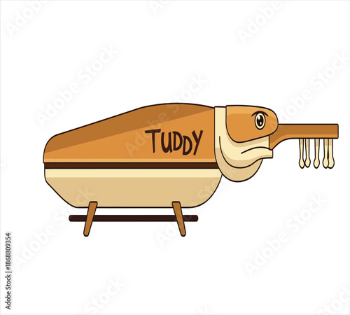 Pixelated character with triton s trident and devil horns whimsical illustration