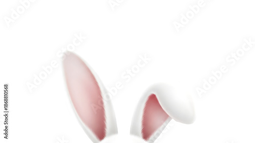 Isolated white rabbit ears on transparent background for easter designs