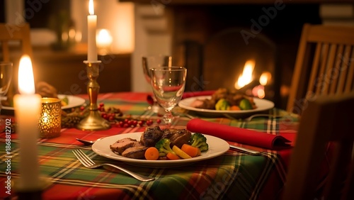Cozy dinner for two by candlelight
