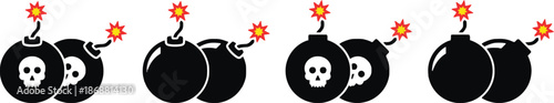 bomb, skull, cartoon, vector, image, fire, flame, comic, explosion, danger, illustration, sign, symbol, black, isolated, graphic, design, element, background, art, icon, clipart, drawing, weapon, dyna