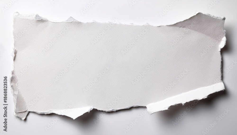 Obraz premium Torn White Paper Texture Isolated On White Background For Creative Design Scrapbooking Stationery And Artistic Projects