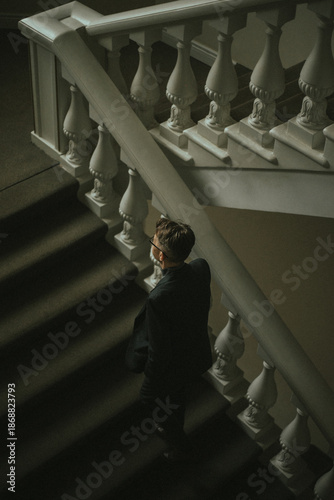 man on the stairs