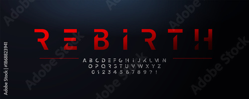 Futuristic Font Logo Alphabet Vector English Letters Set Modern Typography, Creative Typographic Design for Title Text, Typo Poster Headline, Type Symbol Logotype, Sans Serif Fonts. Vector Typeface