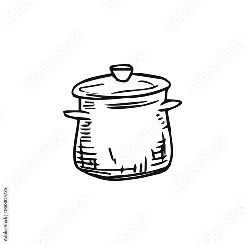 A saucepan on a white background sketch