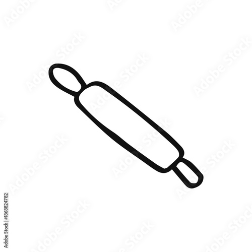kitchen rolling pin on a white background sketch