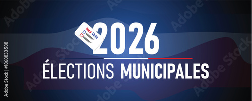 Dark Gradient French Municipal Elections 2026 Modern Banner