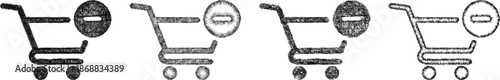 Sketch remove from cart icon design set