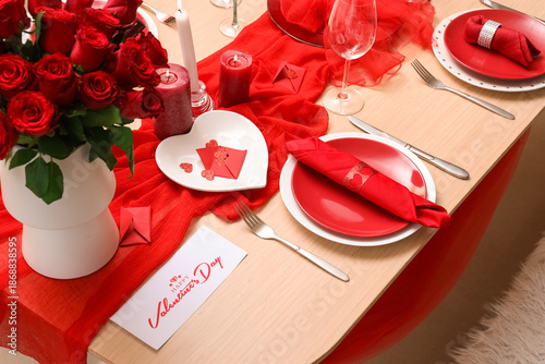 Table setting for Valentine...