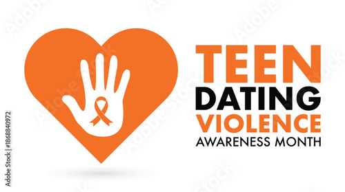 February is Teen Dating Violence Awareness Month, aims to educate young people on the prevalence of dating violence and how they can prevent it . Holiday concept. Template for background, banner, card