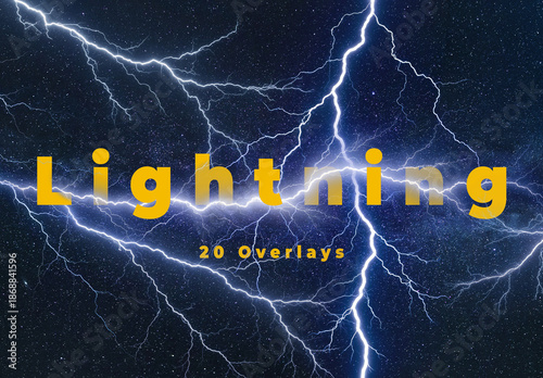 20 Lightning Overlay Electric Storm Bolts Texture