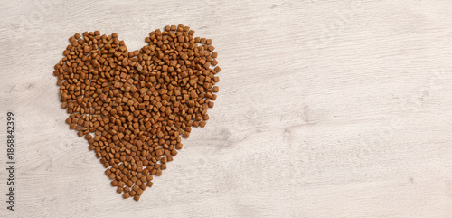 Heart made of dry pet food ...