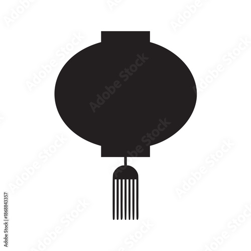 Chinese Lantern Vector Illustration - Traditional Asian Decoration with Tassel, Flat Design