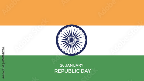 Indian Republic Day Celebration Flag Illustration
