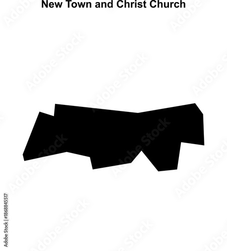 New Town and Christ Church (England) blank outline map