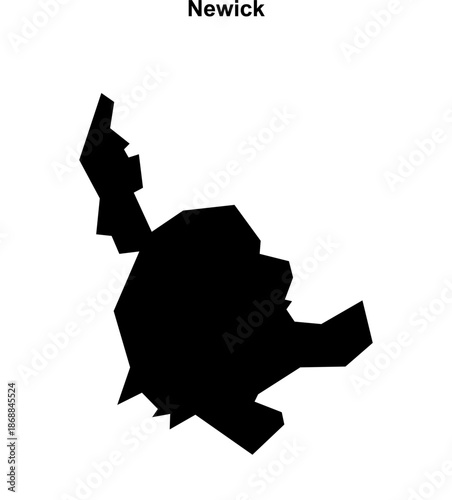 Newick (England) blank outline map