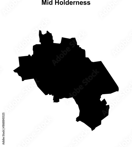 Mid Holderness (England) blank outline map