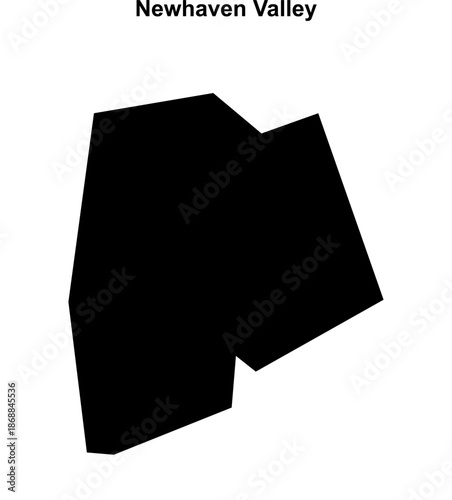 Newhaven Valley (England) blank outline map