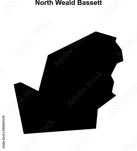 North Weald Bassett (England) blank outline map