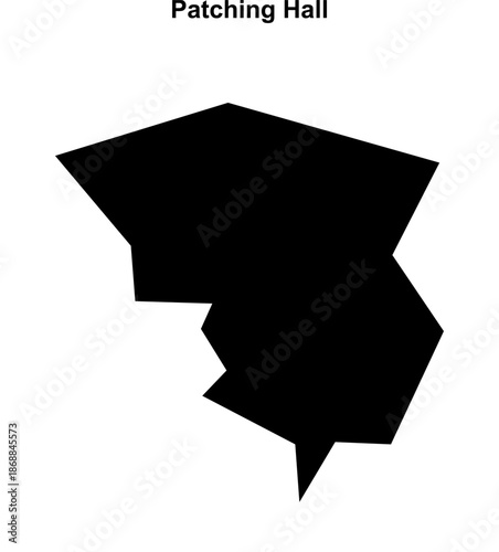 Patching Hall (England) blank outline map