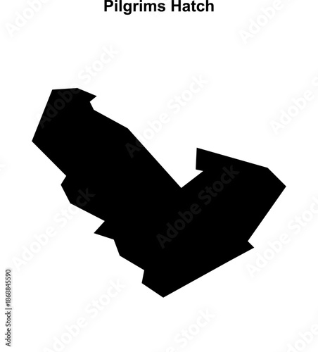 Pilgrims Hatch (England) blank outline map