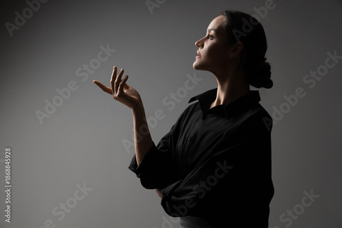 Silhouette of businesswoman...