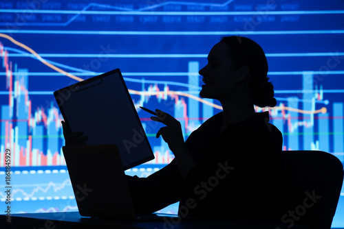 Silhouette of young busines...