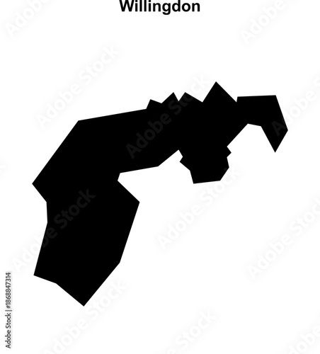 Willingdon (England) blank outline map