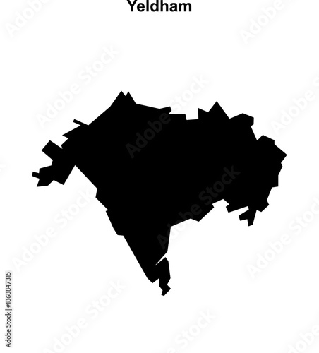 Yeldham (England) blank outline map