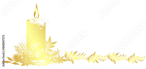Vector illustration of a candle for candle day and candlemas day
