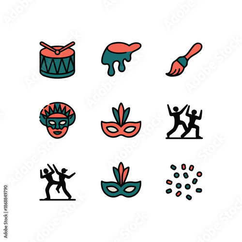 Caribbean Carnival Safari Style Icons