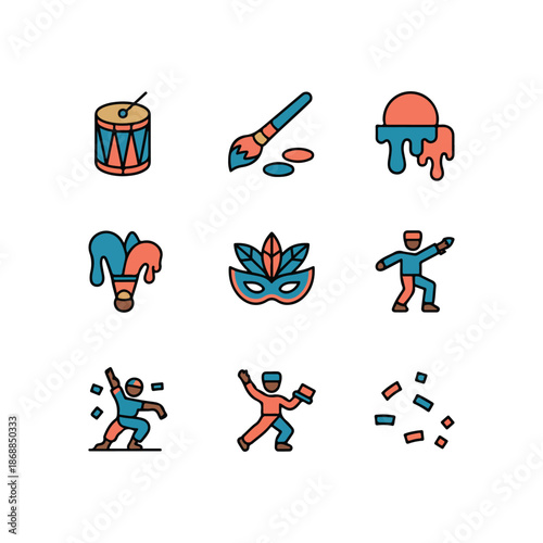 Street Parade Celebration Duo-Tone Icons