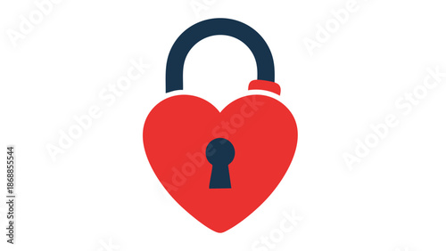 Heart shaped padlock with keyhole icon