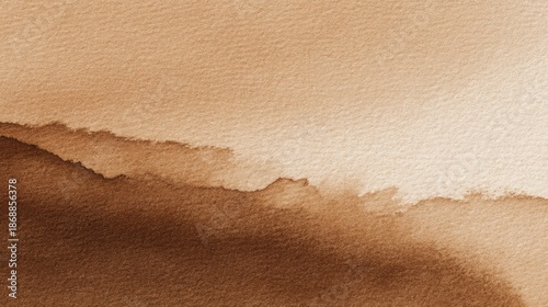 Abstract brown watercolor texture with gradient waves.