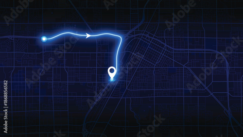 Abstract Blue Las Vegas City Map Vector with Urban Street Network