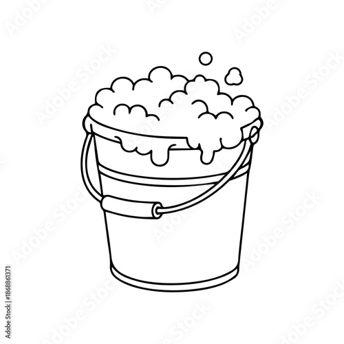 bucket of foam line logo vector icon on a white background
Vector line logo icon