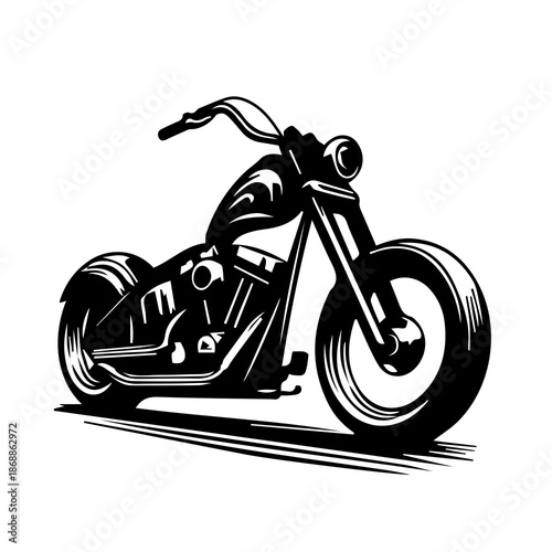 Custom Chopper Motorcycle Vector Art, American Bike SVG
