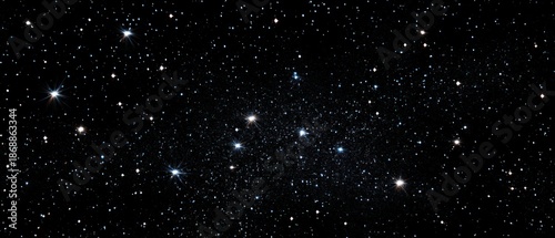 Night sky stars and celestial bodies sparkling in the dark universe background
