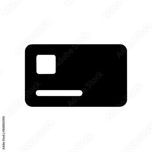 Smart card chip electronic verification solid glyph icon (vector)